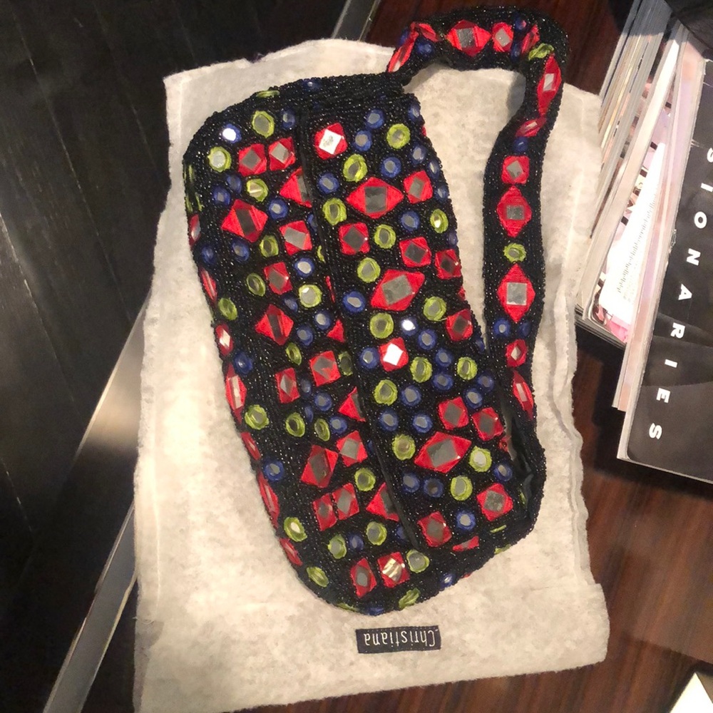 Christiana beaded bag with beaded shoulder strap